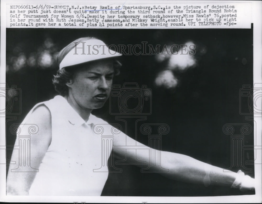 1959 Press Photo Summit NJ Betsy Rawls in Triangle Round robin golf - nes33986- Historic Images