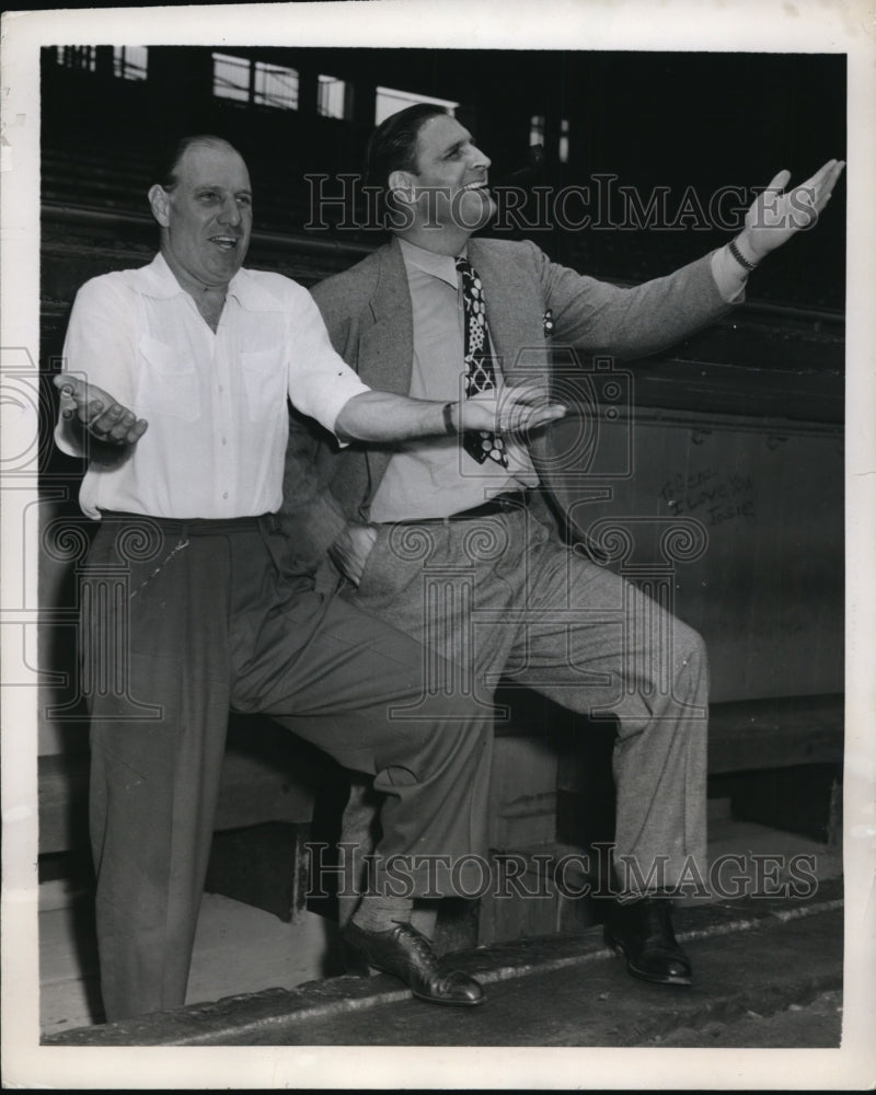 1946 Press Photo NYC Giants manager Leo Durocher & Ben Chapman Philadelphia- Historic Images