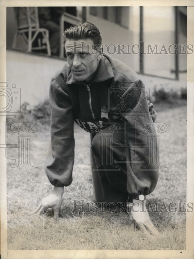 1932 Press Photo Luigi Faccelli Italian 400 meter hurdler for LA Olympics- Historic Images