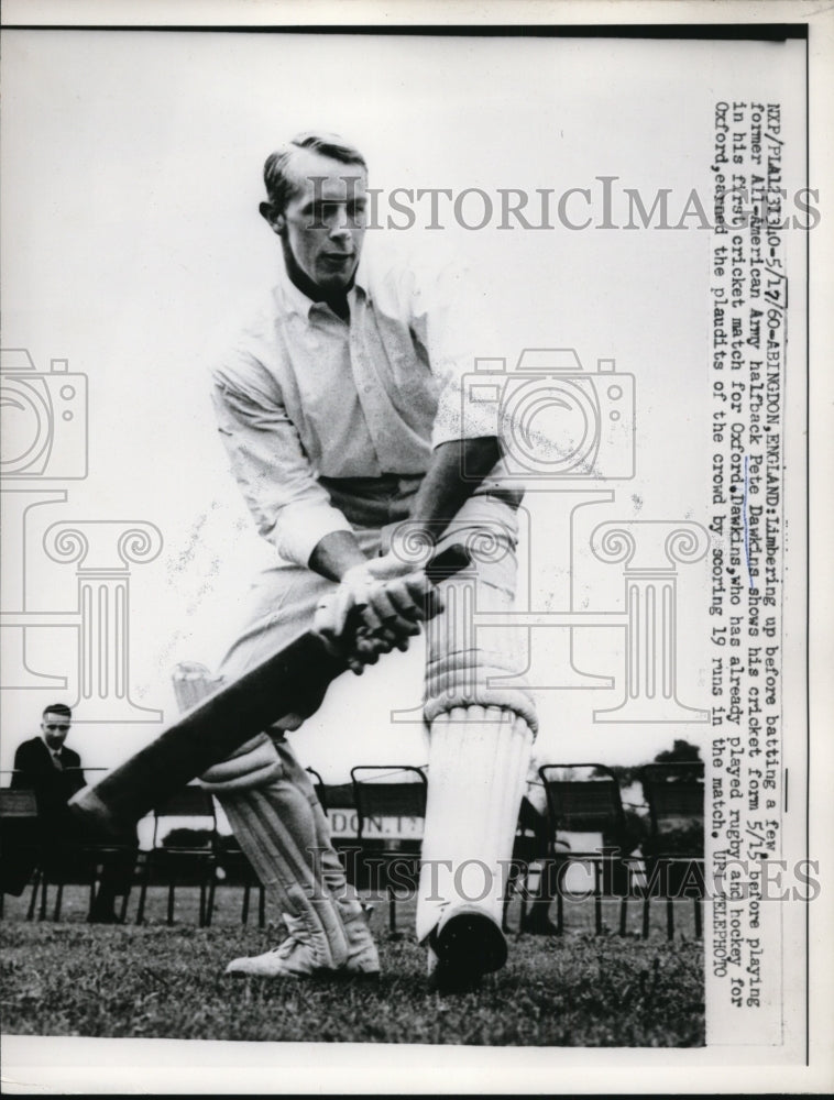 1960 Press Photo Abindon England Pete Dawkins at cricket practice - nes34076- Historic Images