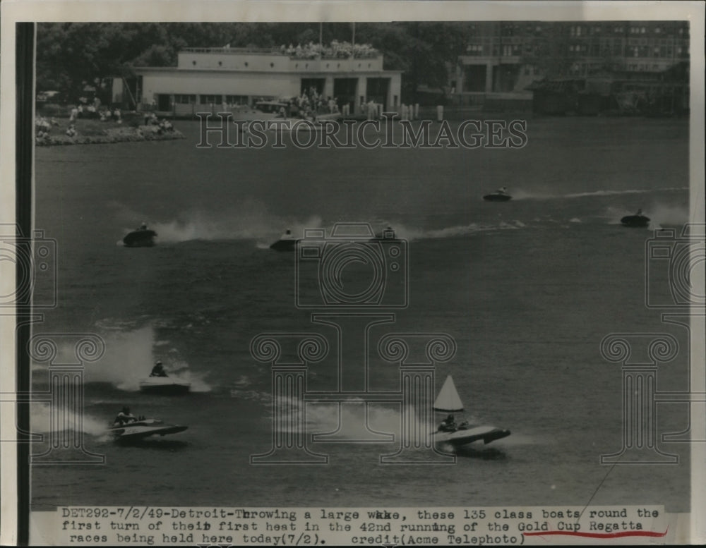 1949 Press Photo Detroit 42nd Gold Cup speed boat Regatta - nes34109- Historic Images