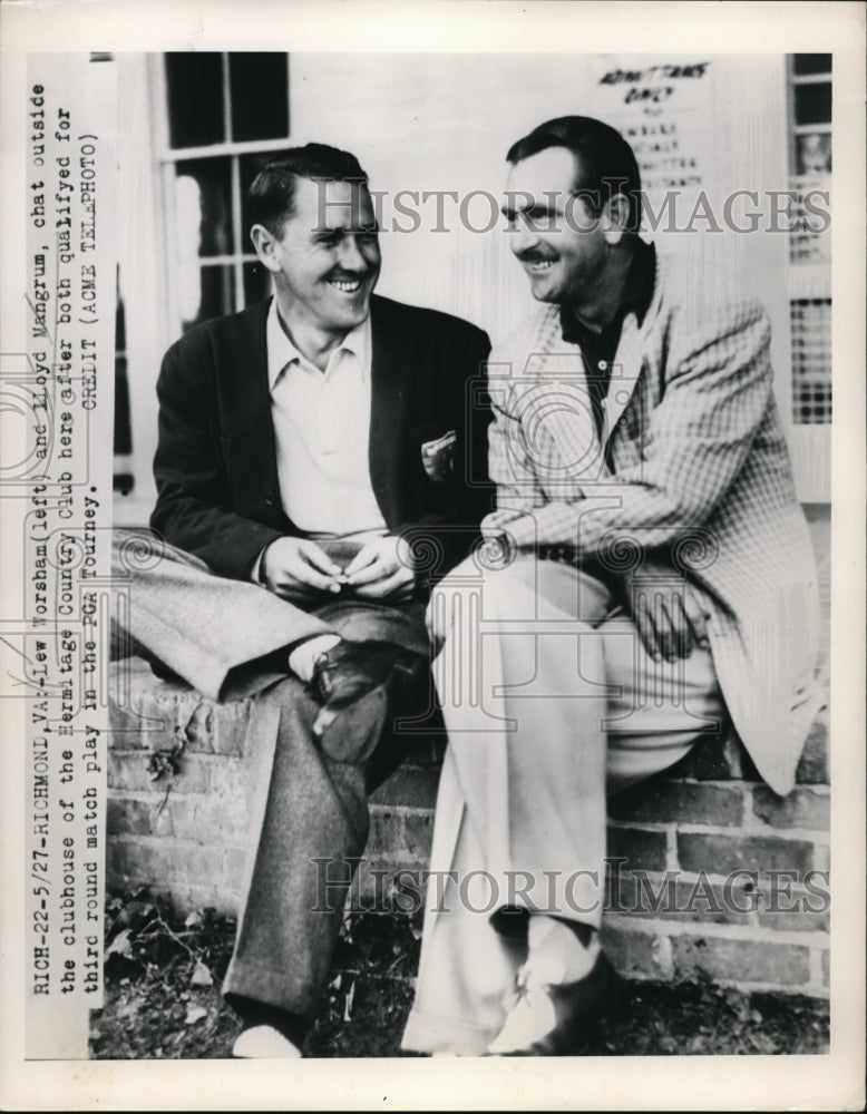 1949 Press Photo Richmond Va Lew Torsham &amp; Lloyd Mangrum at PGA tourny- Historic Images