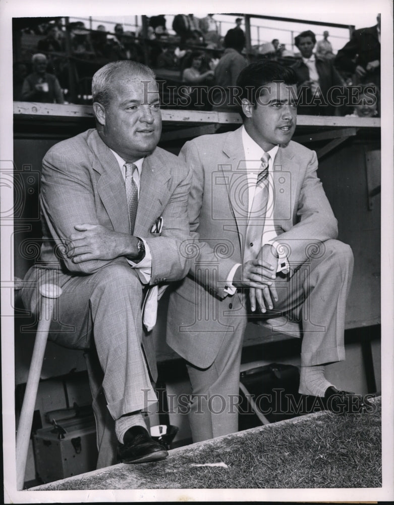 1955 Press Photo Phoenix Az NY Giants president Horace Stoneham, son Pete- Historic Images