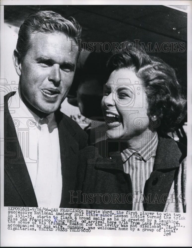 1956 Press Photo San Francisco Haryie Ward Natl Amateur golfer &amp; Judy Held- Historic Images