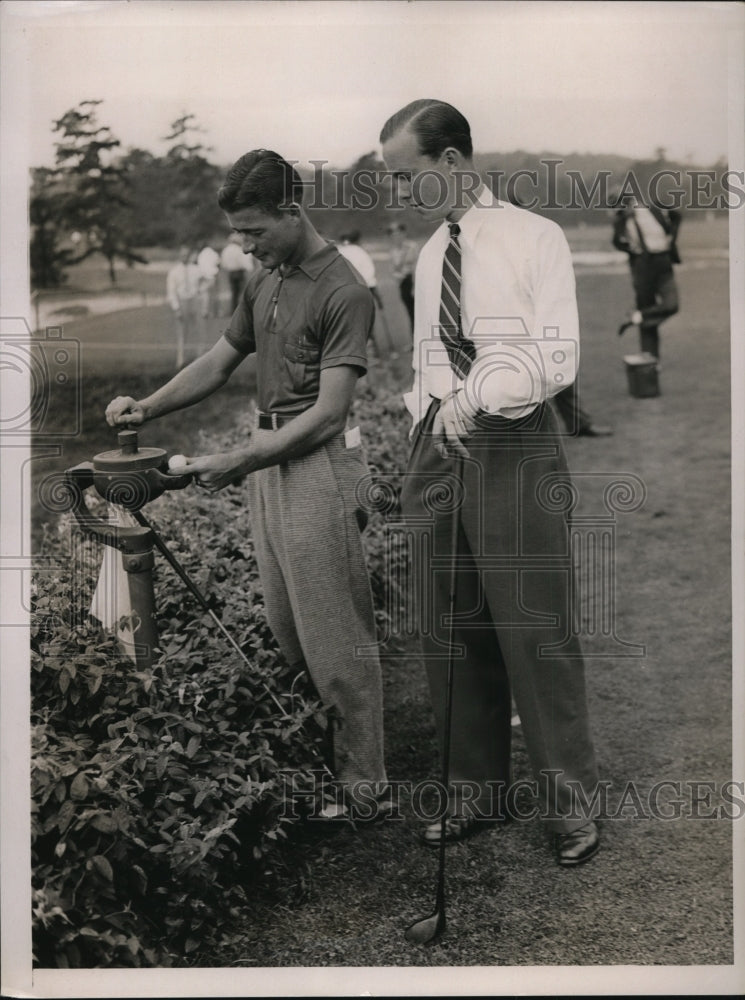 1936 Press Photo US Walker Cup golf Ed White &amp; British JD Langley - nes34344- Historic Images