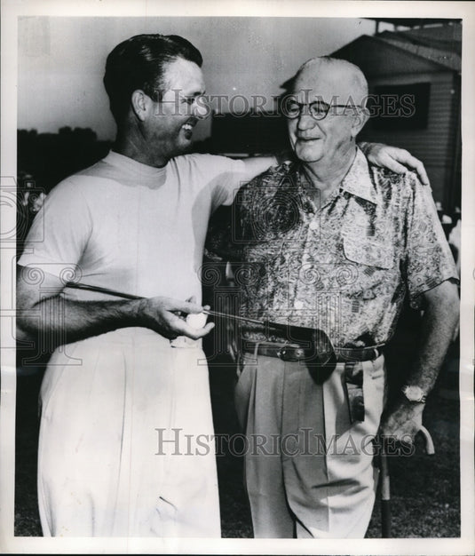 1961 Press Photo Tam O Shater golf club owner George S May & Jimmy Demaret- Historic Images