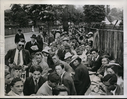 1935 Press Photo Early crowd at Wimbelton for Davis Cup tennis matches- Historic Images
