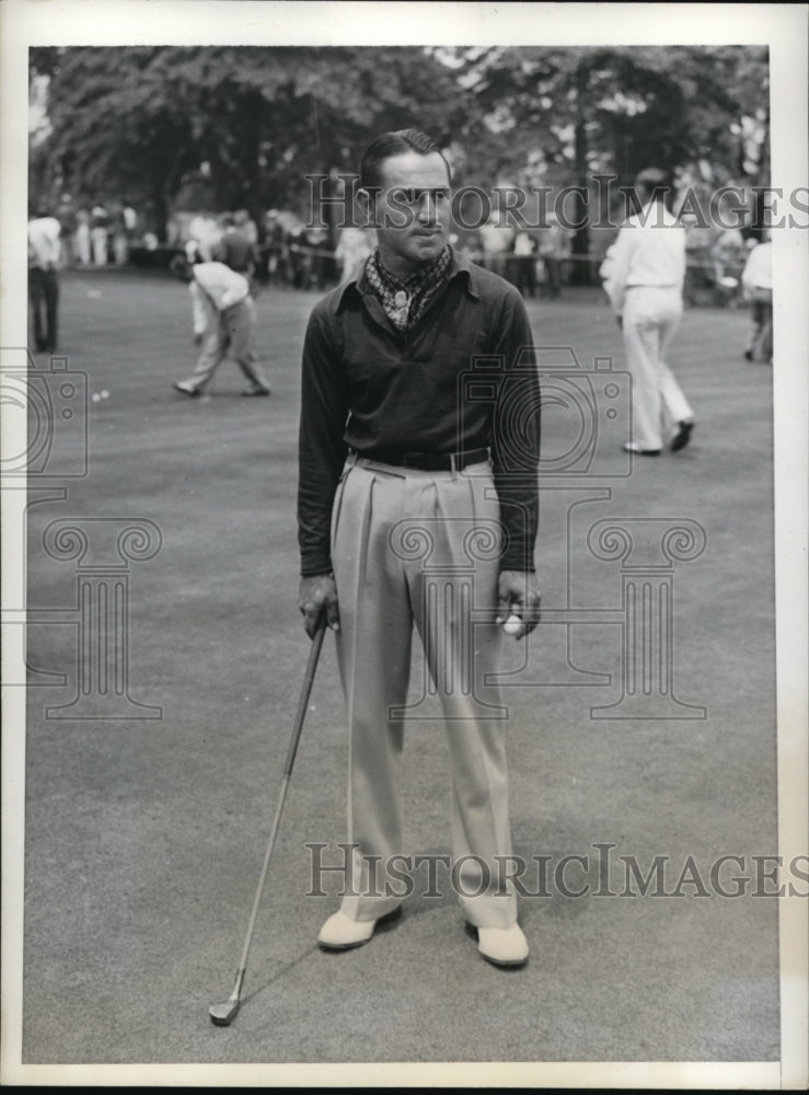 1935 Press Photo Henry Ciuci at Oakmont Pa in National Open Golf Championship- Historic Images