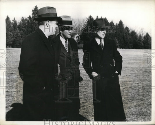 1953 Press Photo Horace Stoneham, Mel Ott & James McMahon at Polo Grounds- Historic Images