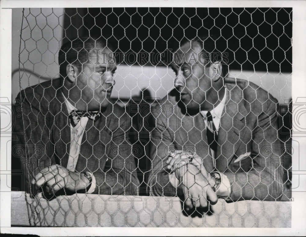 1946 Press Photo Horace Stoneham pres of NY Giants, Dan Topping owner NY Yankees- Historic Images