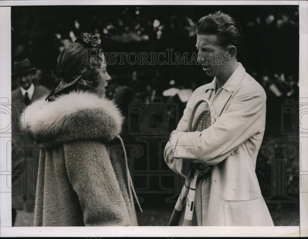 1937 Press Photo Alice Marble &amp; Don Budge at Wimbledon - nes35411- Historic Images