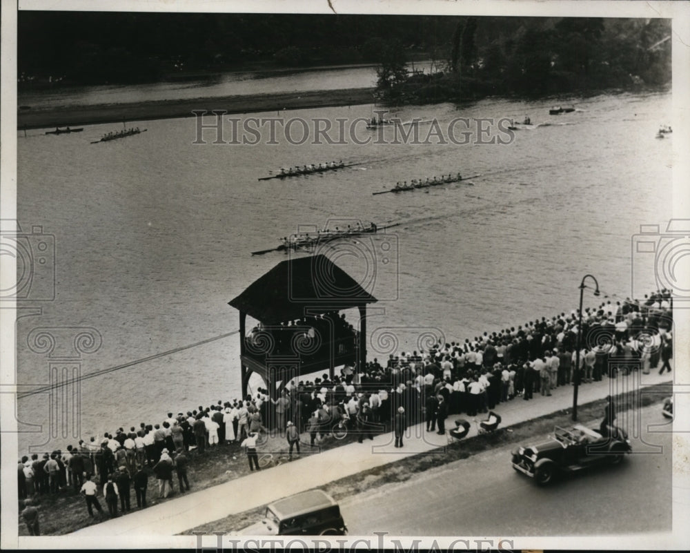 1933 Press Photo Classic Childs Cup Regatta,Princeton wins vs Penn, Columbia- Historic Images