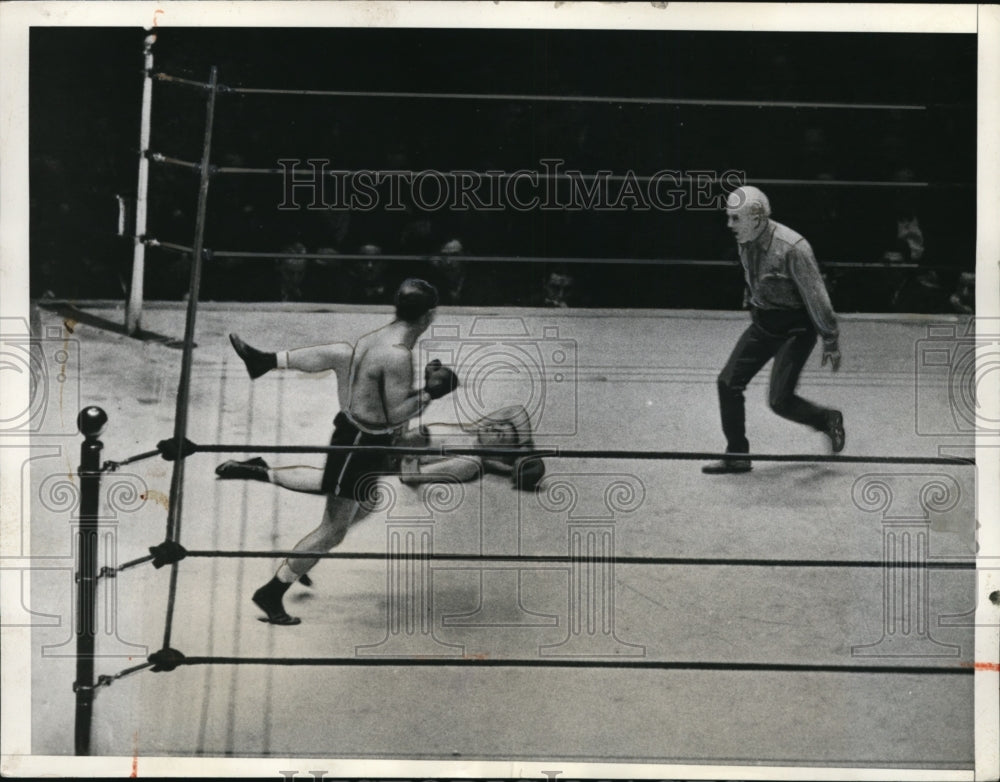 1933 Press Photo Billy Townsend Koed by Tony Canzoneri at Madison Square Garden