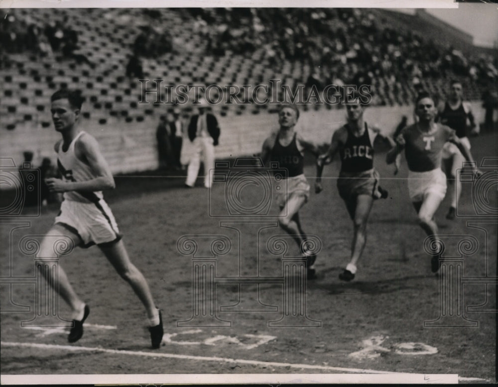 1937 Press Photo NCAC track meet at U of Calif Ray Malott, Howells, Sanders- Historic Images