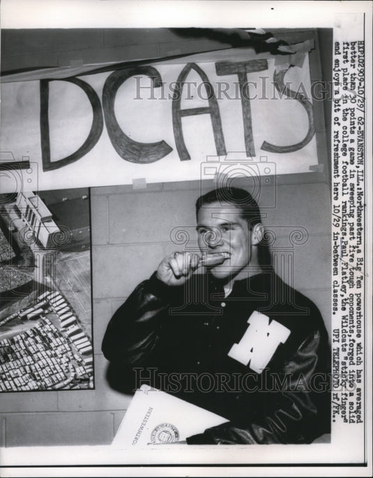 1962 Press Photo Northwestern football player Paul Flatley in Evanston, Illinois- Historic Images