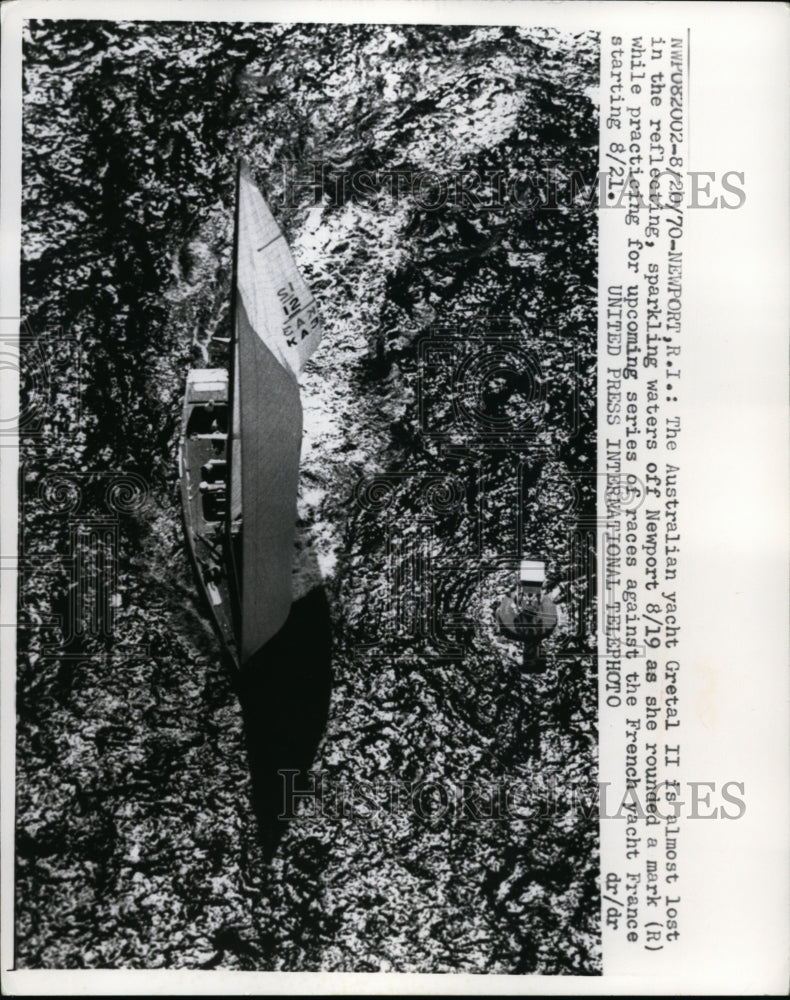 Load image into Gallery viewer, 1970 Press Photo Australian yacht Gretal II vs France yacht at Newport News RI
