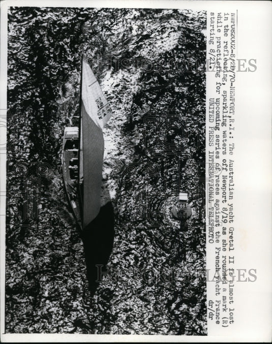 1970 Press Photo Australian yacht Gretal II vs France yacht at Newport News RI
