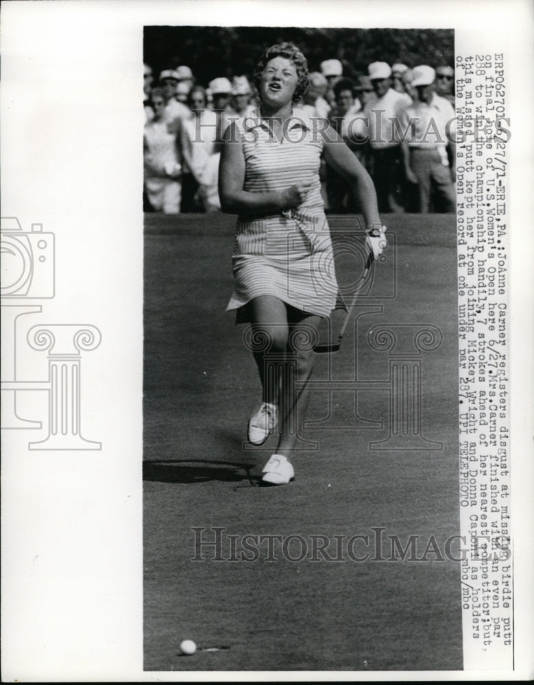 1971 Press Photo JoAnne Carner at US Women&#39;s Open in Erie Pa - nes35953- Historic Images