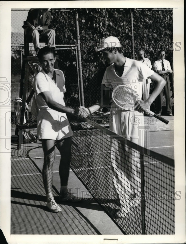 1938 Press Photo Arthur Hendricks, Frank Kovaks at Miami Biltmore Tennis- Historic Images