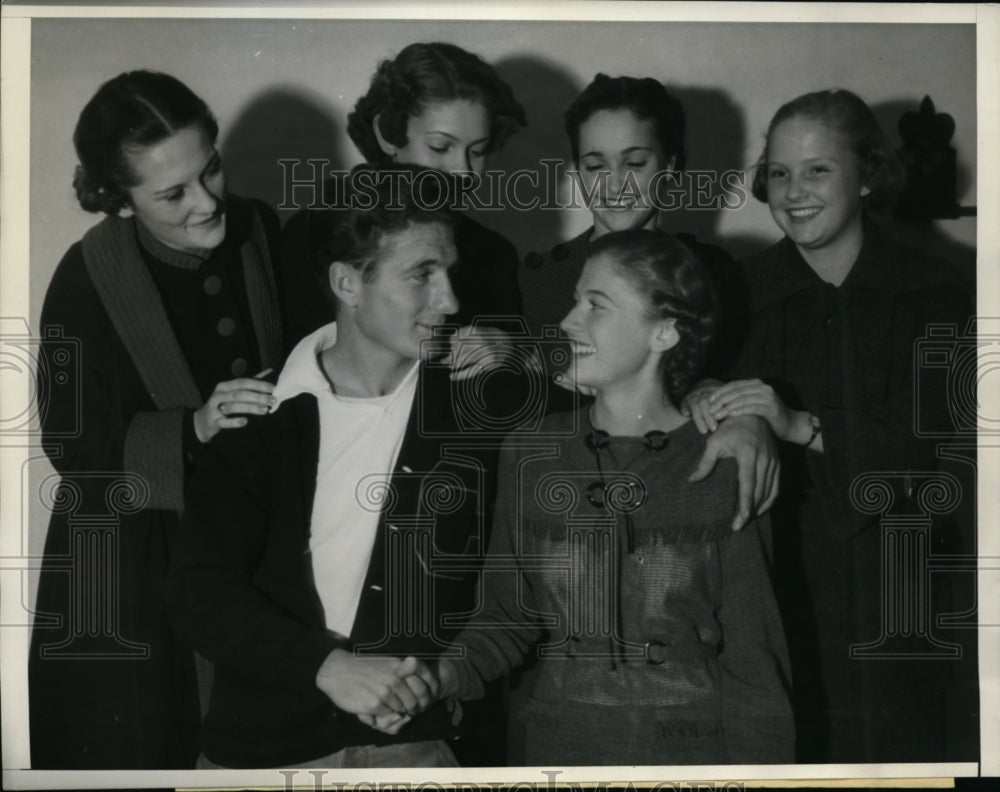 1935 Press Photo Univ of Calif homecoming queen Marcella Scott, Charles Cheshire- Historic Images