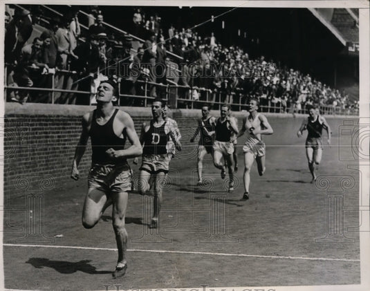 1936 Press Photo Ed O'Brien of Syracuse wins 400 meters at IC4A in Philadelphia- Historic Images