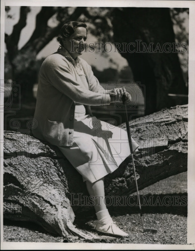 1938 Press Photo Barbara Beach Thompson in finals of Del Monte golf tournament- Historic Images