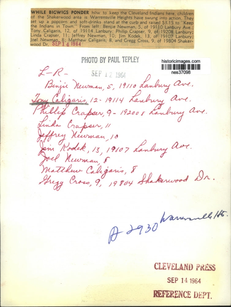 1964 Press Photo Keep Indians group, Phil & Linda Crapser,Jeff Newman