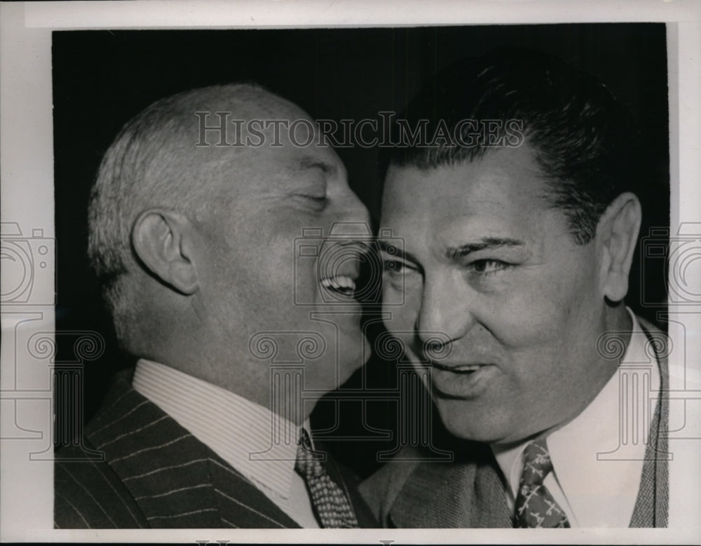 1939 Press Photo Former champ Jack Dempsey &amp; Col JR Kilpatrick at NYC- Historic Images