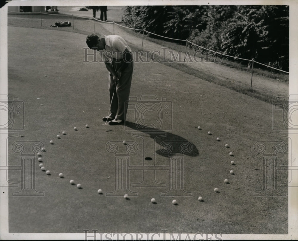 1938 Press Photo Dick Metz Chicago golfer at PGA Championship at Shawnee PA- Historic Images