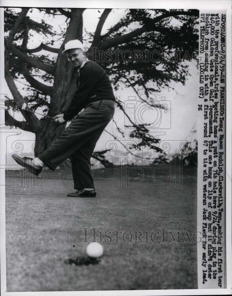 1959 Press Photo Young Mason Rudolph in Golden Gate Open Golf tournament- Historic Images