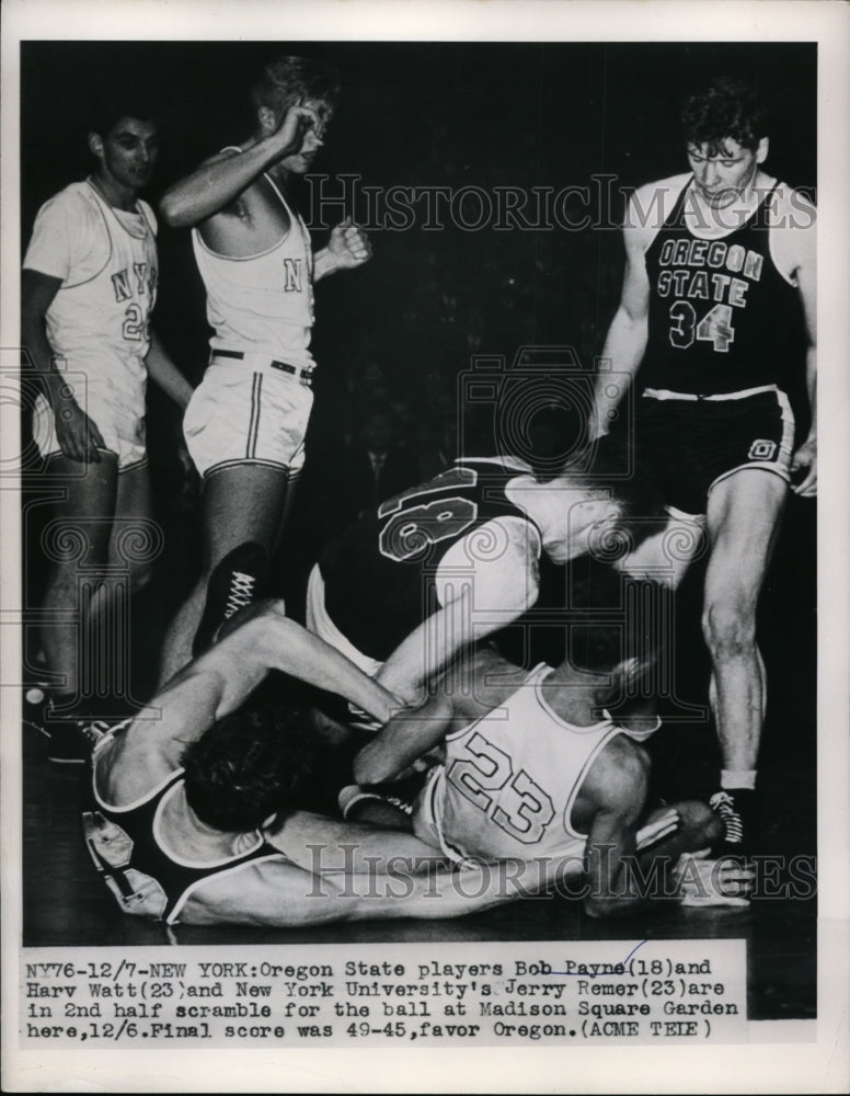 1949 Press Photo Bob Payne, Harv Watt of Oregon State &amp; NYUs Jerry Remer- Historic Images