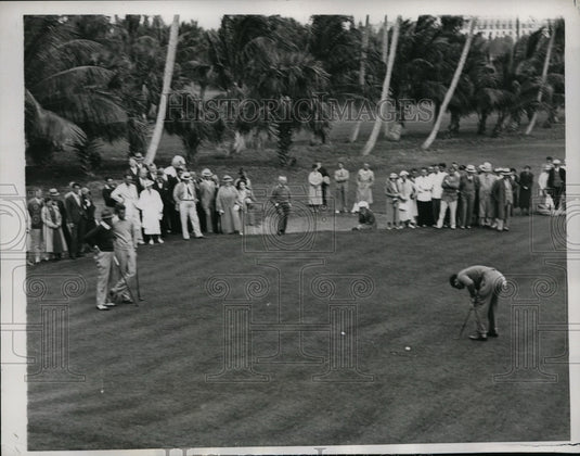 1935 Press Photo Tommy Goodwin vs T Suffern Tailer at Palm Beach golf club- Historic Images