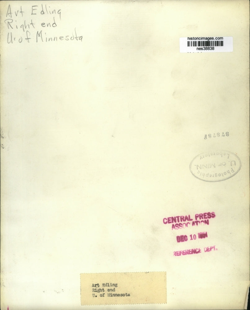 1954 Press Photo Art Endling right end for University of Minnesota football