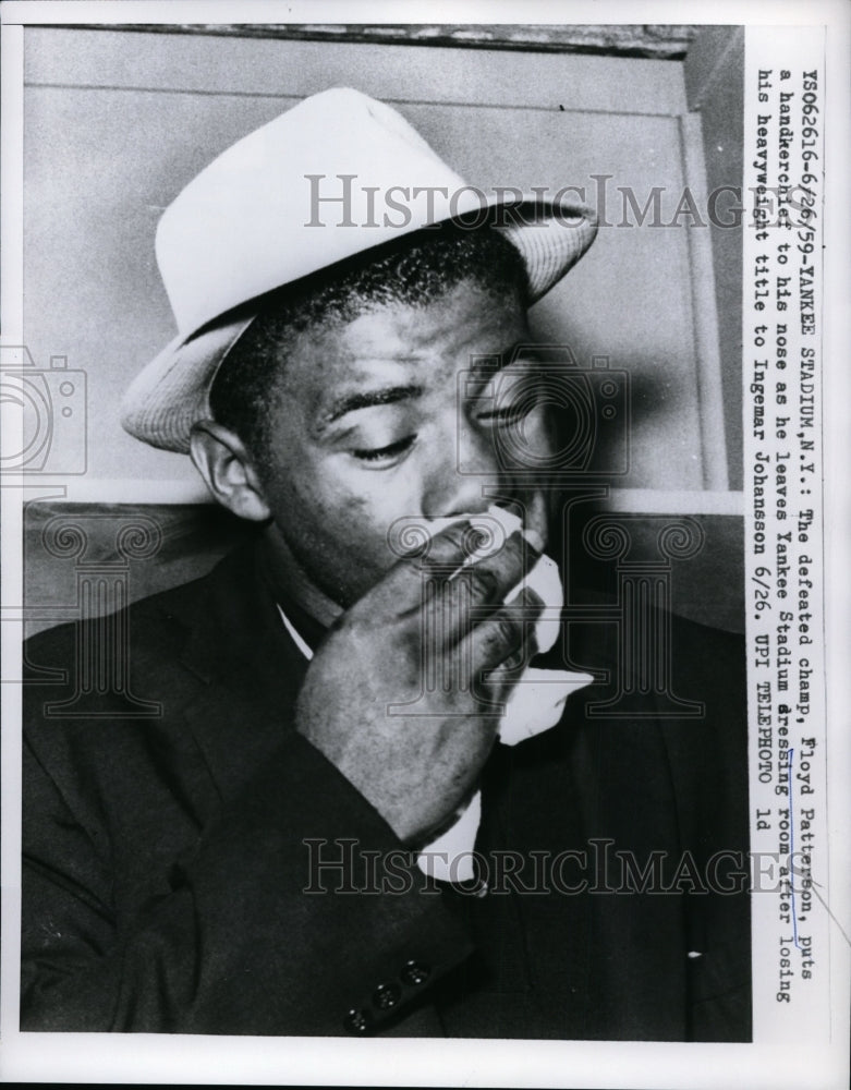 1959 Press Photo Floyd Patterson defeated champion lost to Ingemar Johansson- Historic Images