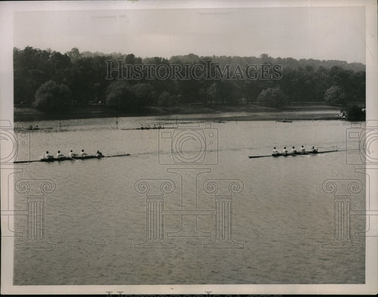 1936 Press Photo University Club crew at Olympic Rowing tryouts on Schuykill- Historic Images