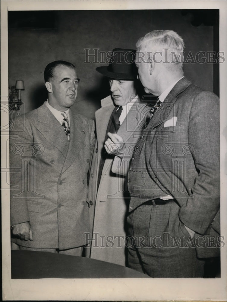 1945 Press Photo KY Senator Albert B Chandler, Ford Frick &amp; Alva Bradley- Historic Images