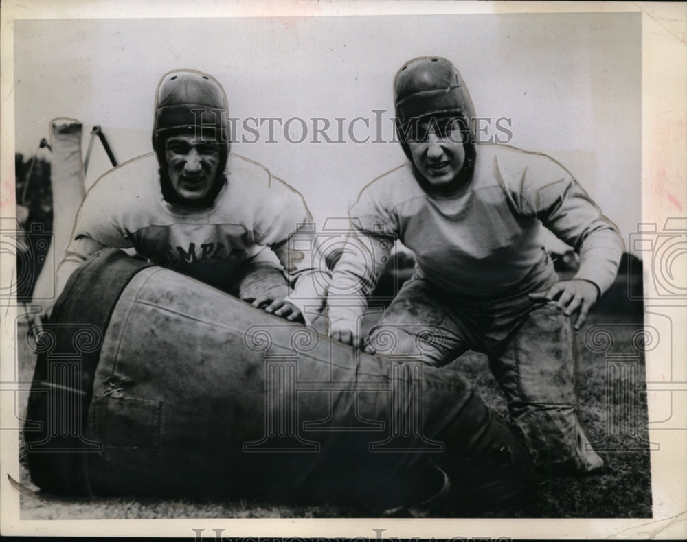 1944 Press Photo Jack Sugarman &amp; George Waltzer of Temple University football- Historic Images