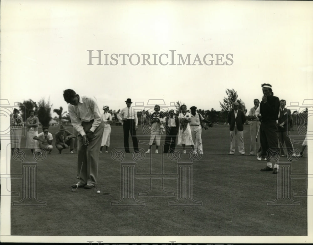 1935 Press Photo Henry Picard, Johnny Revolta in International 4 Ball golf Miami- Historic Images