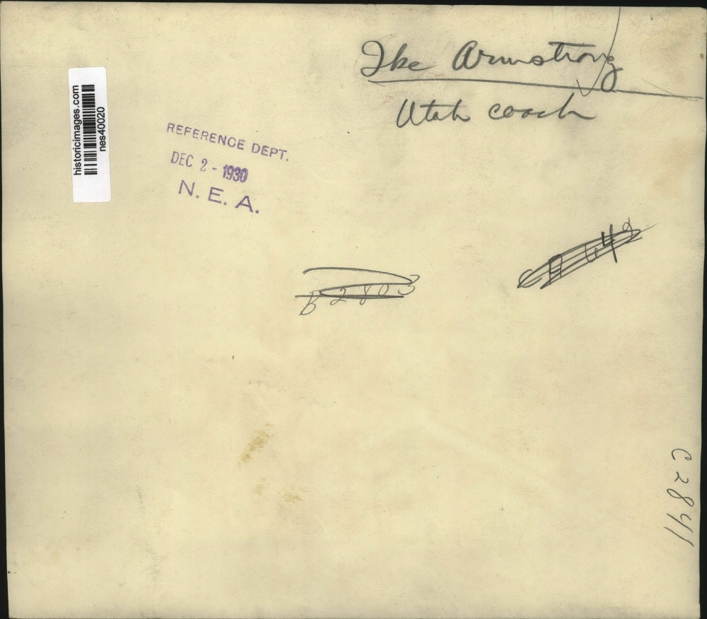 1930 Press Photo Ike Armstrong Utah football coach at the stadium - nes40020