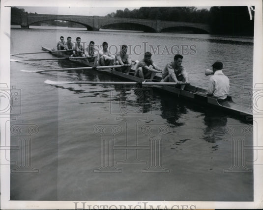 1947 Press Photo Columbia Varsity crew John Maher, Walter Beckman, Frank Snyder- Historic Images