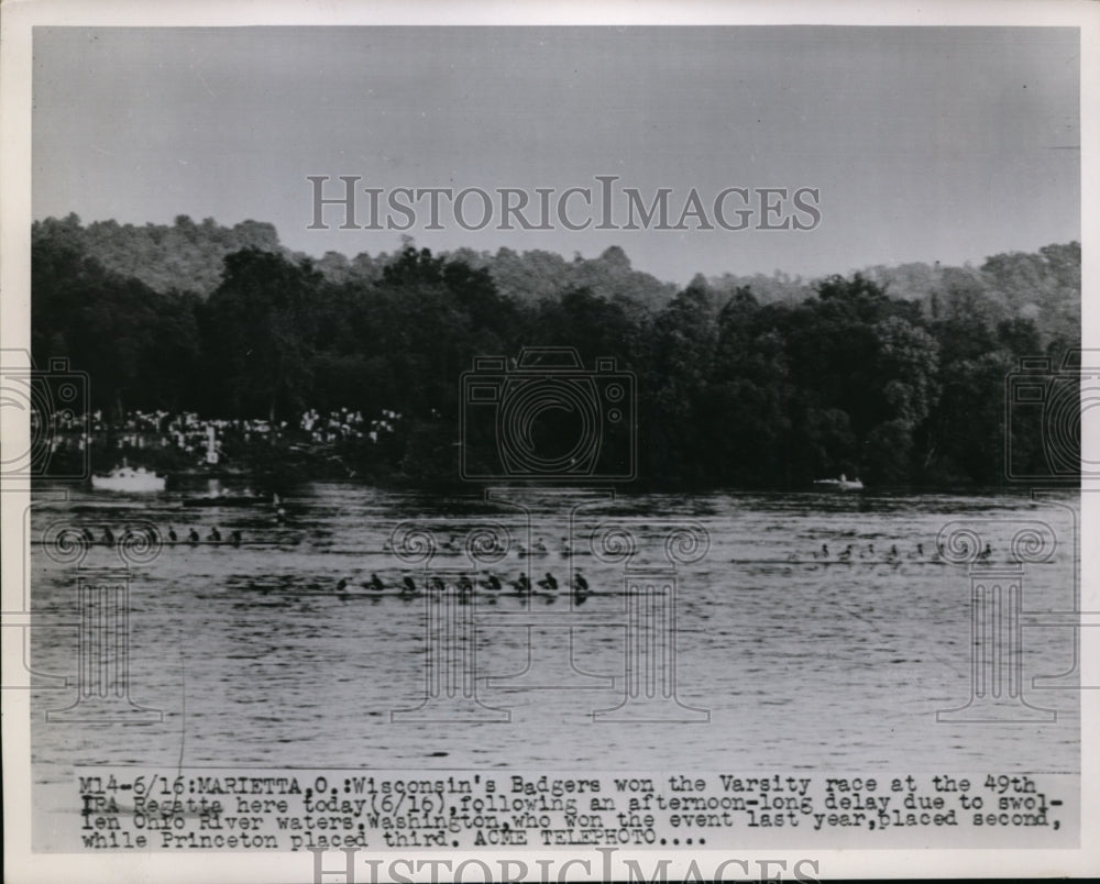 1951 Press Photo Wisconsin crew at 49th IRA regatta in Marietta Ohio - nes40146- Historic Images