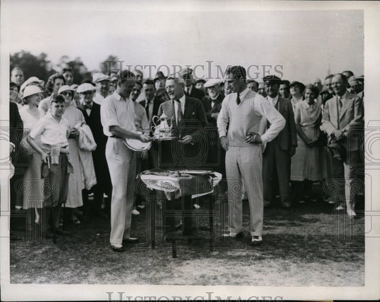 1934 Press Photo North & South Open golf winner George Dunlap, Leo Tufts- Historic Images