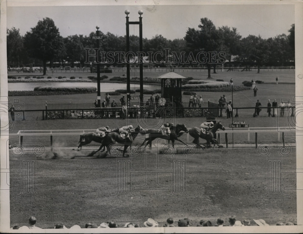 1936 Press Photo Sarasota track in NY Joculator wins vs Sun Phantom, Leap- Historic Images