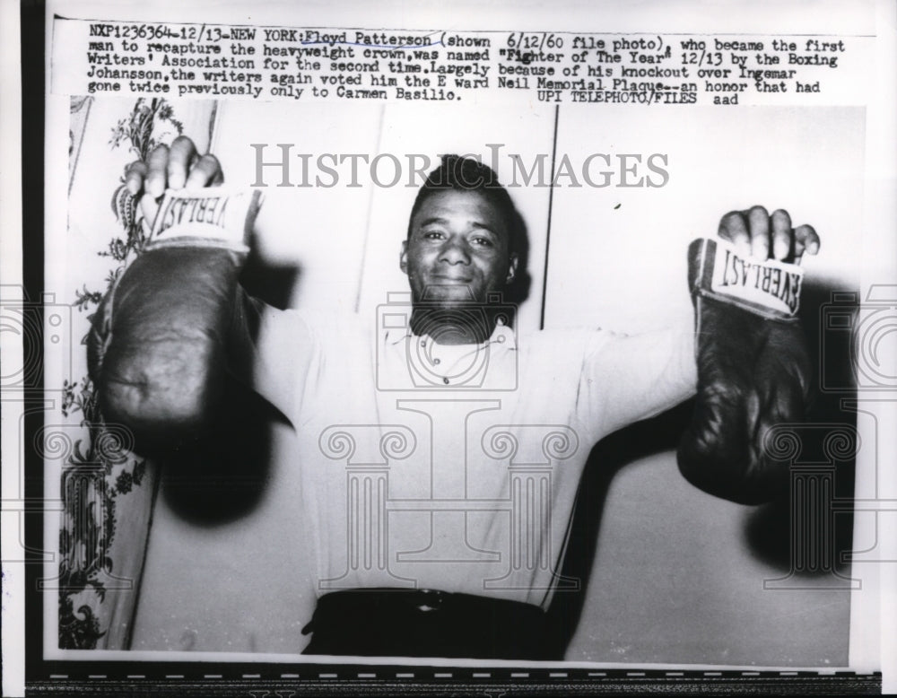 1960 Press Photo Floyd Patterson named Fighter of the Year by Boxing Assn- Historic Images