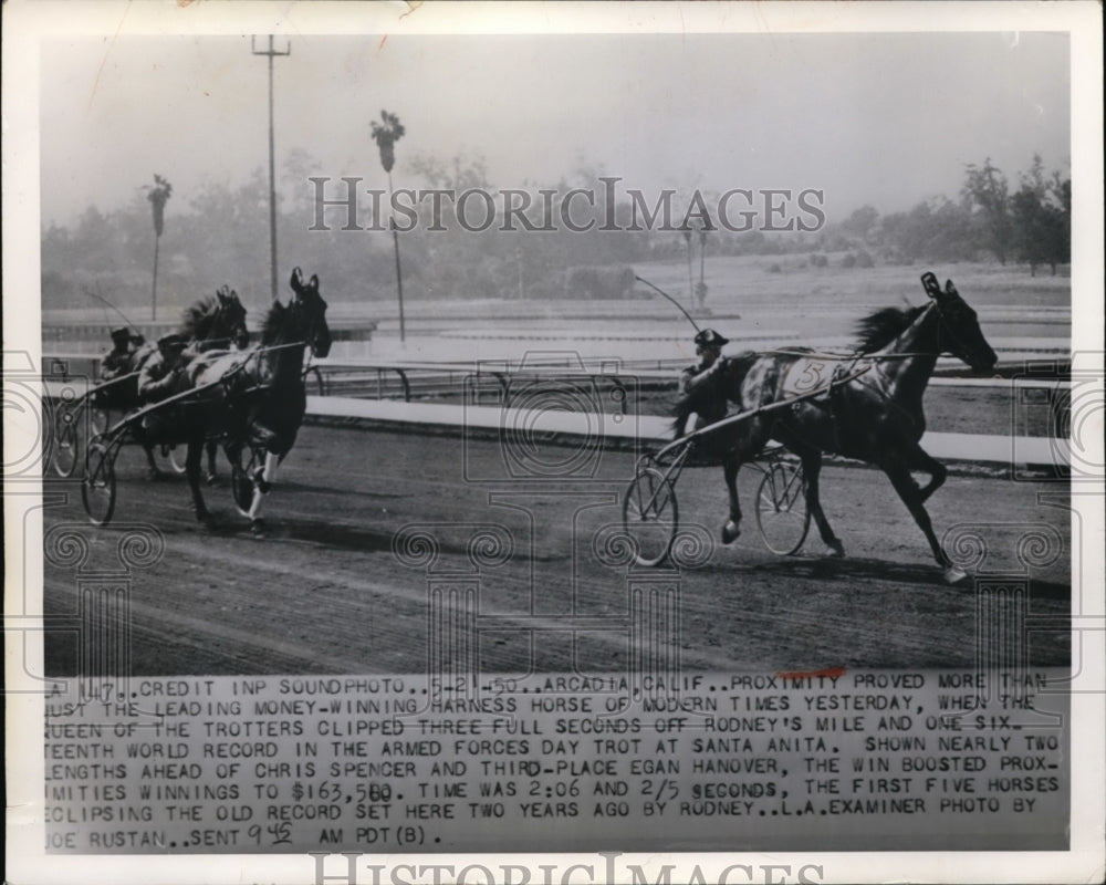 1950 Press Photo Proximity vs Chris Sencer at Arcadia track in CA racing- Historic Images