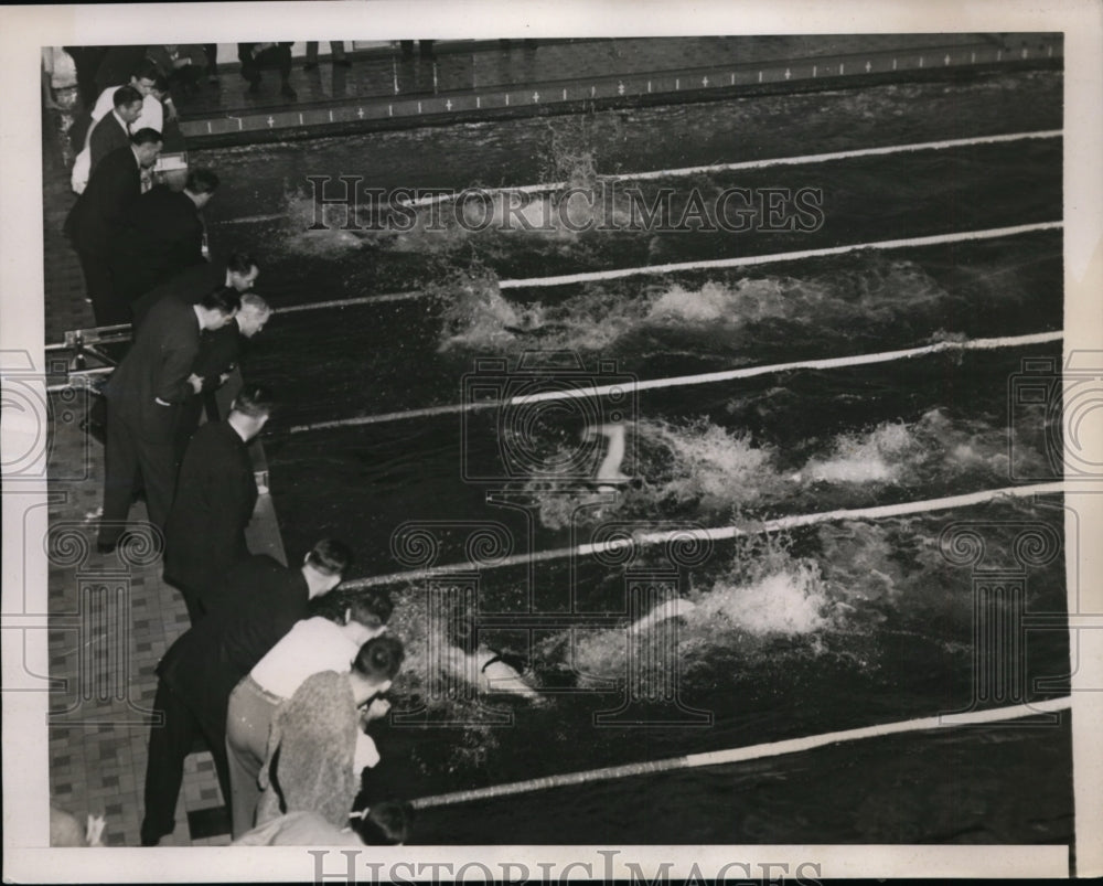 1939 Press Photo Julian Armstrong wins at Eastern Collegiate meet in New Haven- Historic Images