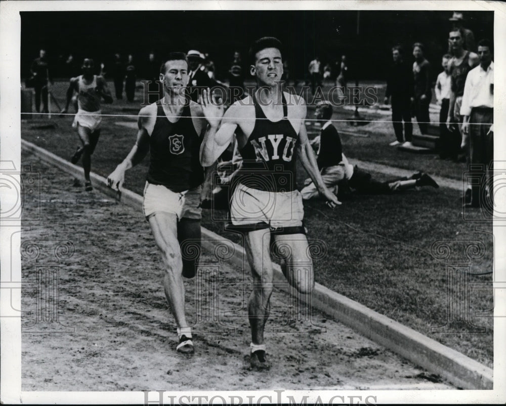 1941 Press Photo Leslie Marmitchell &amp; Leroy Weed at NCAA trackmeet Palo Alto CA- Historic Images