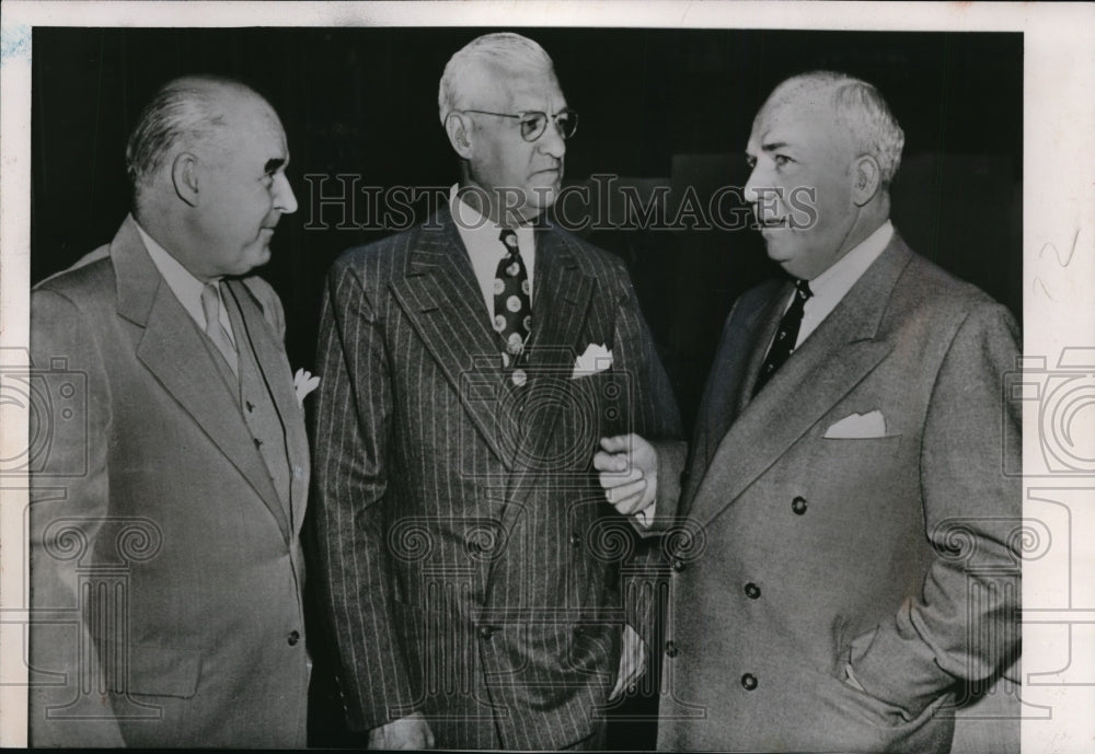 1951 Press Photo Roy Mack VP of Athletics, Will Harridge AL president- Historic Images