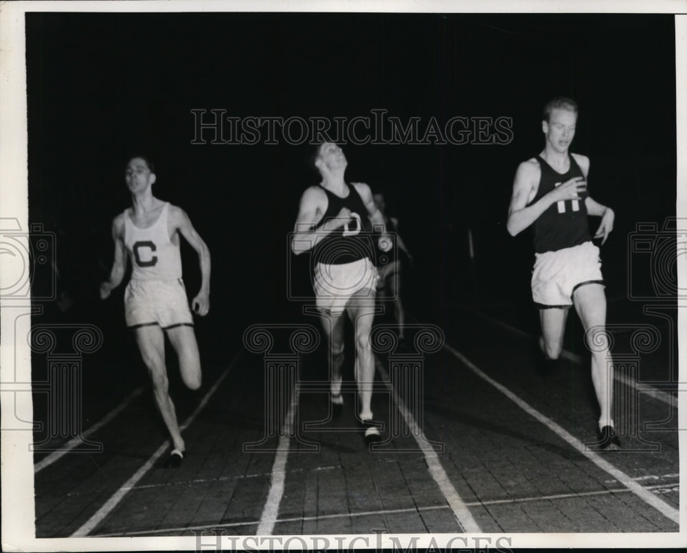 1938 Press Photo JD Lightbody, H Foster, JH Nivius at Boston track meet- Historic Images