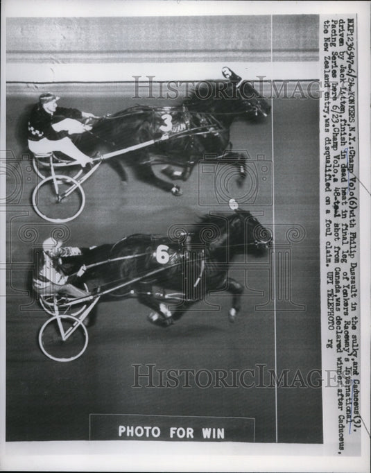 1960 Press Photo Philip Dussault drives Champ Volo vs Caduceus & Jack Litten- Historic Images